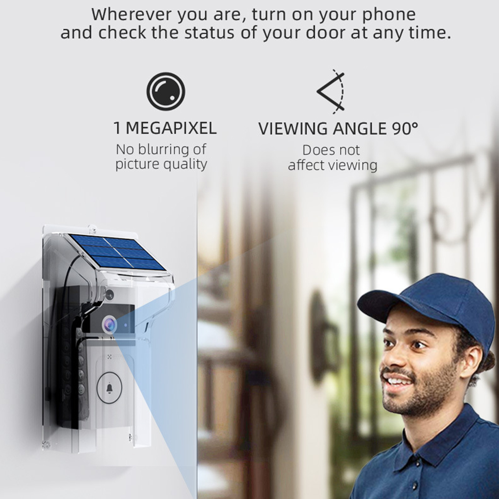 Home Cinema Hd - Wifivisual Doorbell Bell Camera Wireless Solar