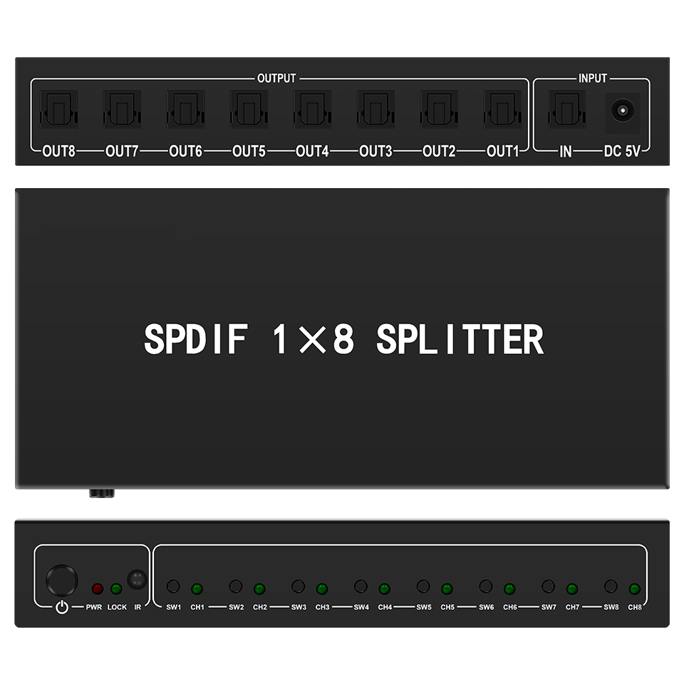 Home Cinema Choice - Optical Audio Splitter,1 in 8 Out