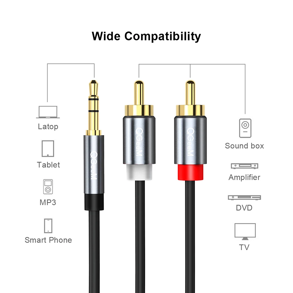 QGeeM RCA Cable 2RCA to 3.5 Au - Home Cinema Choice 评论和价格