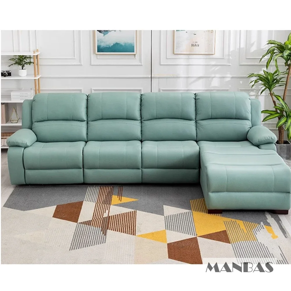 Genuine Leather Manual Electri - Home Cinema Couch 评论和价格