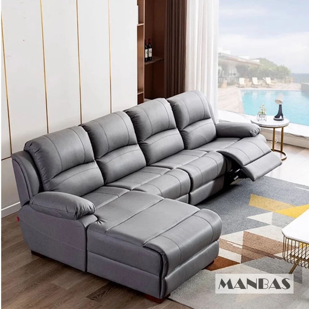 Genuine Leather Manual Electri - Home Cinema Couch 评论和价格