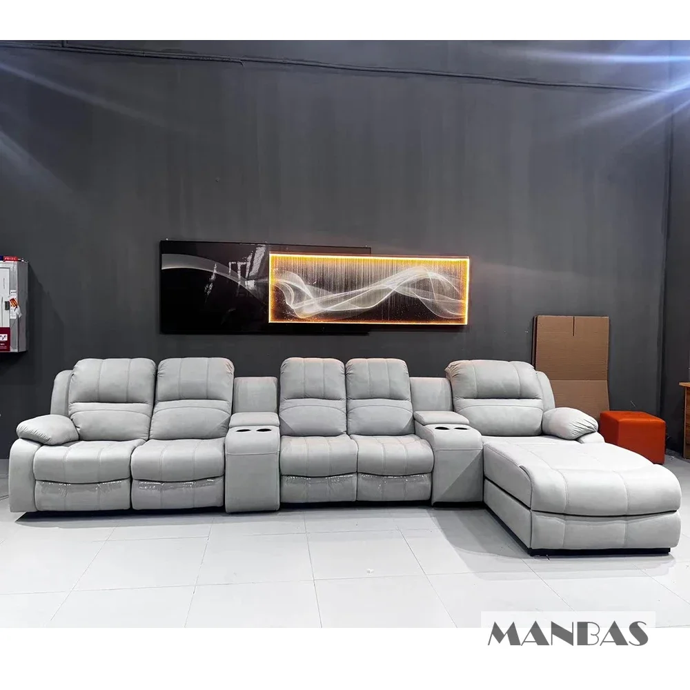 Genuine Leather Manual Electri - Home Cinema Couch 评论和价格
