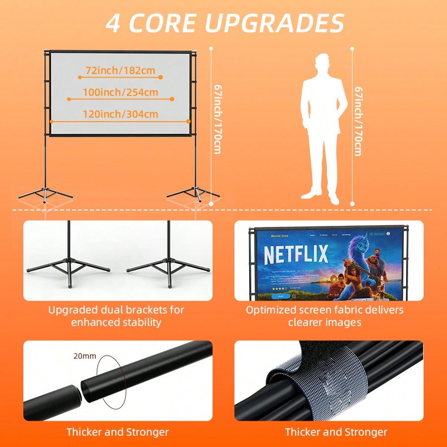 XBJ 100 Inch 4K Ultra HD Proje - Home Cinema Rack 评论和价格