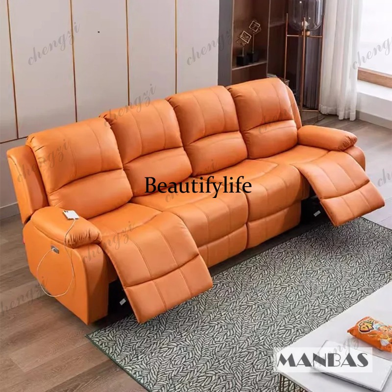 Genuine Leather Manual Electri - Home Cinema Couch 评论和价格
