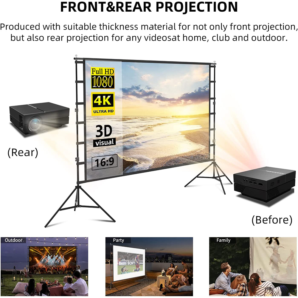 VEIDADZ Projector Screen With  - Home Cinema Rack 评论和价格