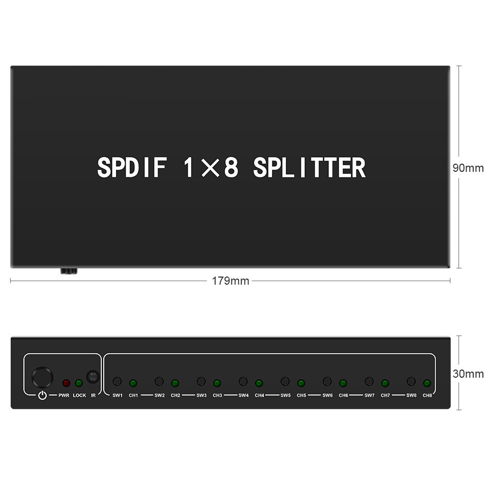 Optical Audio Splitter,1 in 8  - Home Cinema Choice 评论和价格