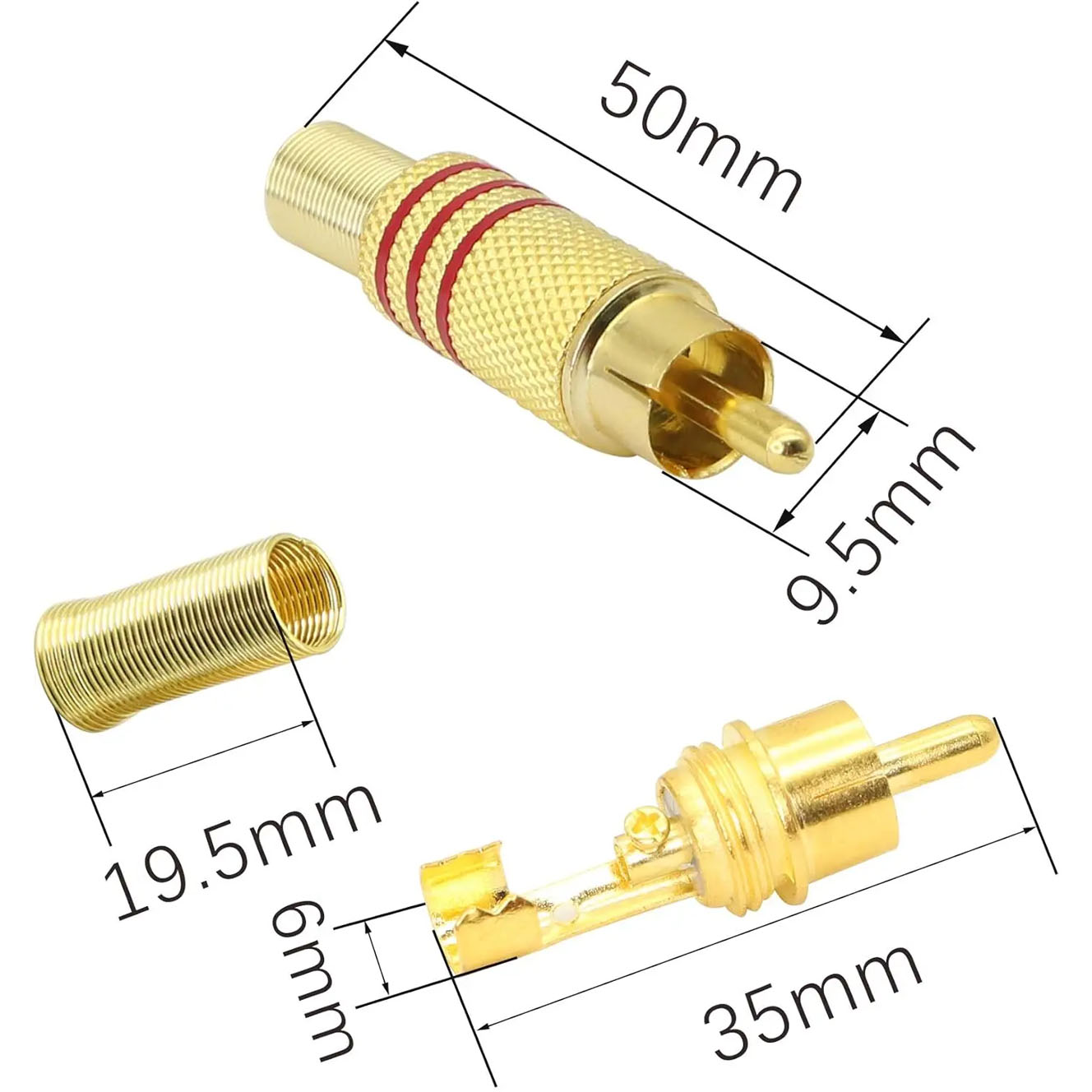 4PCS RCA Plug Gold Plated Sold - Home Cinema Choice 评论和价格