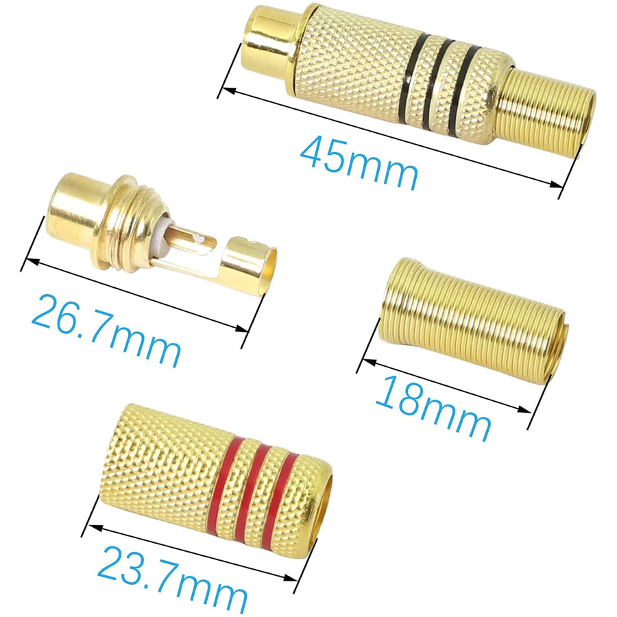 4PCS RCA Plug Gold Plated Sold - Home Cinema Choice 评论和价格